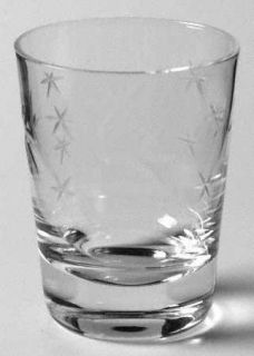 Sasaki Sas36 Shot Glass   Polished&Gray Cut Stars,Multisided Stem