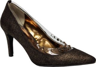 Womens J. Renee Diamond   Bronze Moonlight Metallic Fabric High Heels