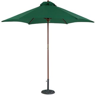 Tropishade 9 foot Green Umbrella Shade (Green/teak finishMaterials Wood, polyester Weather resistantSix (6) ribsSingle wind vent for stabilityDimensions 56 inches high x 108 inches in diameterPole diameter 1 3/8 inchesWeight 12 poundsBase sold separat