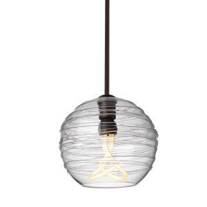 Besa Lighting BEL 1TT 462761 PLU BR Wave 10 1 Light Pendant