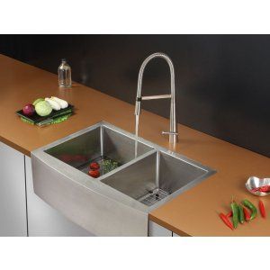 Ruvati RVC2444 Combo Stainless Steel Kitchen Sink and Stainless Steel Set