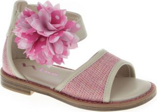 Infant/Toddler Girls Nina Graham   Cream Nappa/Pink Shimmer Sandals