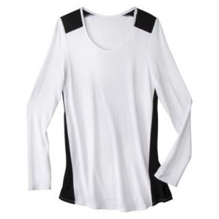 Mossimo Womens Colorblock Long Sleeve Top   White/Black M
