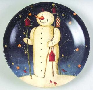 Twilight Snowman (Gold Stars) Salad/Dessert Plate, Fine China Dinnerware   Snowm