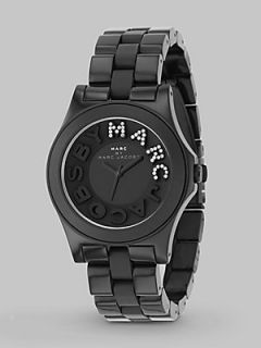 Marc by Marc Jacobs Black Stainless Steel & Plastic Link Bracelet Watch   Black