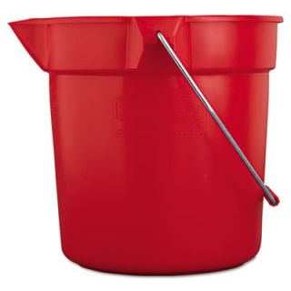 Rubbermaid Red Brute Plastic 10 Quart Round Bucket 10 qt