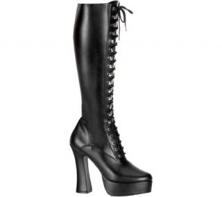Womens Pleaser Electra 2023   Black Stretch PU Boots