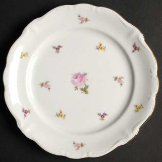 Johann Haviland Rosebud Salad Plate, Fine China Dinnerware   Pompadour,Pink Rose