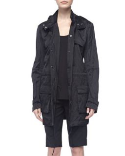 Womens Luxe Hooded Long Anorak   Vince