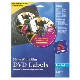Avery Labels Inkjet DVD Labels, White (8962)