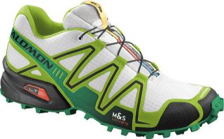 Mens Salomon Speedcross 3   White/Granny Green/Clover Green Running Shoes