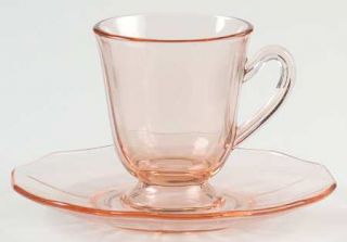 Fostoria Fairfax Pink Demitasse Cup and Saucer Set   2375, Pink (Rose)