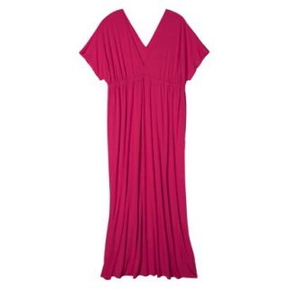 Merona Womens Plus Size Short Sleeve Maxi Dress   Red 4