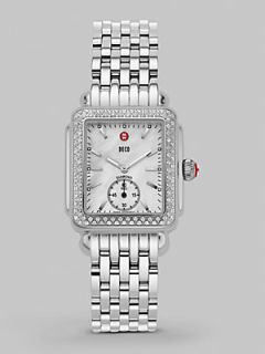 Michele Watches Deco Mother of Pearl & Diamond Watch   Silver