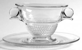 Duncan & Miller Teardrop Clear (Stem #5301/301) Mayonnaise Bowl and Underplate  