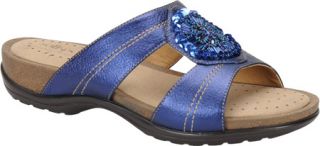 Womens Softspots Mindy   Blue Metallic Leather Casual Shoes