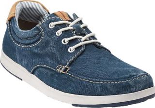 Mens Clarks Norwin Vibe   Washed Navy Canvas Lace Up Shoes