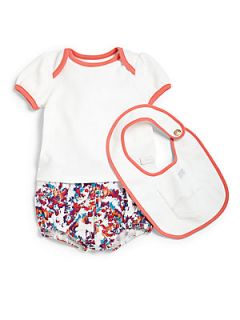 7 For All Mankind Infants Three Piece Tee, Bloomers & Bib Set   White