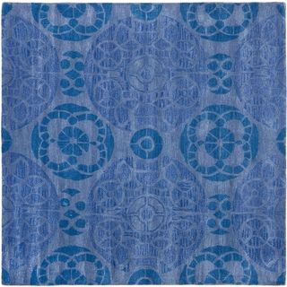 Safavieh Handmade Wyndham Blue Wool Rug (89 Square)
