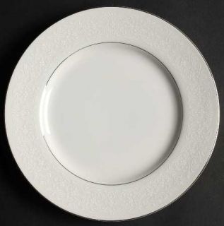 Premiere Lamar Salad Plate, Fine China Dinnerware   White Flowers On White,Plati
