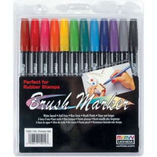 Brush Markers 12 pc. Set   Primary Colors