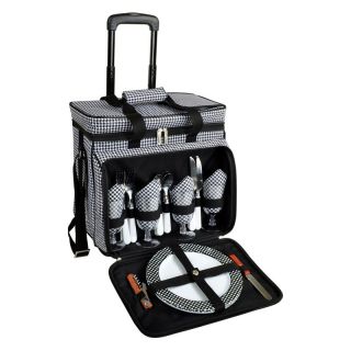 Picnic at Ascot Houndstooth Picnic Wheeled Cooler for Four Multicolor   330 HT