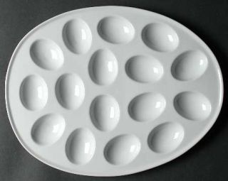 Oneida Whiteware Deviled Egg Plate, Fine China Dinnerware   All White Serveware,