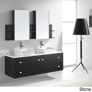 Virtu Usa Clarissa 61 inch Double Sink Bathroom Vanity Set