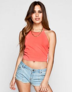 Womens Halter Crop Top Coral In Sizes X Large, Medium, X Small, Small
