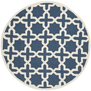 Safavieh Handmade Cambridge Moroccan Navy Wool Area Rug (6 Round)