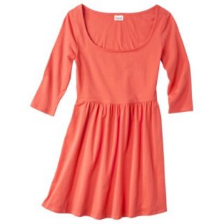 Mossimo Supply Co. Juniors 3/4 Sleeve Fit & Flare Dress   Cabana Orange XXL(19)