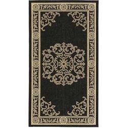Indoor/ Outdoor Sunny Black/ Sand Runner (2 X 37) (BlackPattern GeometricMeasures 0.25 inch thickTip We recommend the use of a non skid pad to keep the rug in place on smooth surfaces.All rug sizes are approximate. Due to the difference of monitor color