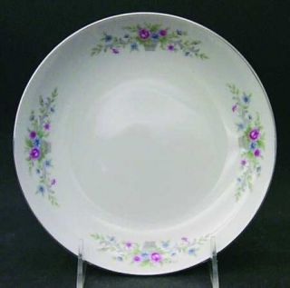 Florenteen Fantasia Coupe Soup Bowl, Fine China Dinnerware   Flowers In Gray Bas