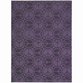 Peace, Love and Purple Area Rug (76 X 96)