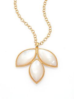 MIJA Mother of Pearl & White Sapphire Pendant Necklace   White Sapphire