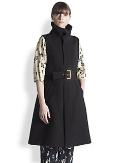 Marni Sleeveless Shearling Trimmed Coat   Coal