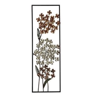Elements 12x36 inch Metal Hydrangea Framed Wall Panel (Purple/red/white/blackMaterials MetalQuantity One (1)Setting IndoorDimensions 36 inches high x 12 inches wide x 1.57 inches deep )
