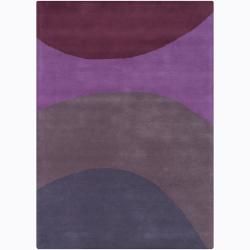 Mandara Hand tufted Wool Area Rug (7 X 10) (Burgundy, rich lavender, smoky purple, greyPattern AbstractTip We recommend the use of a  non skid pad to keep the rug in place on smooth surfaces. All rug sizes are approximate. Due to the difference of monit