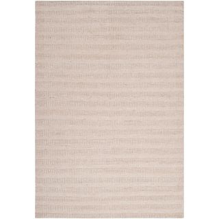 Hand crafted Solid Talty Antique White Wool Rug
