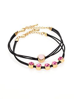 ABS by Allen Schwartz Jewelry Jeweled Cord Bracelet Set   Gold Black