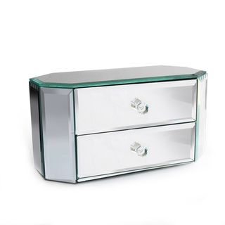 Decorative Home Oblong Octagon 2 drawer Mirror Jewelry Box