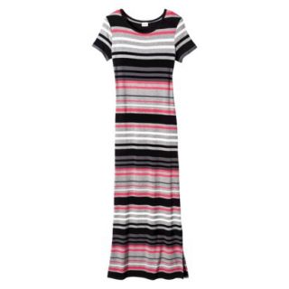 Merona Womens Knit T Shirt Maxi Dress   Heather Gray/Blazing Coral   M
