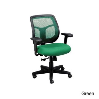 Eurotech Apollo Mesh/fabric Task And Draft Chair (Black, green, blue, grey, orange, and redTilt tension controlTilt lockSynchro TiltMaterials Metal, fabric, mesh Seat height adjustmentDimensions 26 inches x 20 inches x 40.5 inchesWaterfall SeatSeat 20.