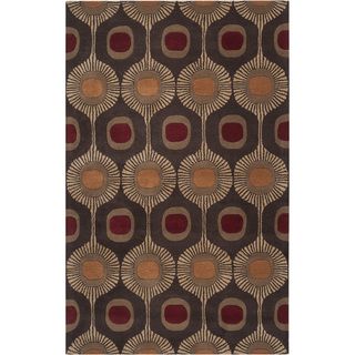 Hand tufted Bastogne Espresso Moroccan Tile Wool Rug (9 X 12)