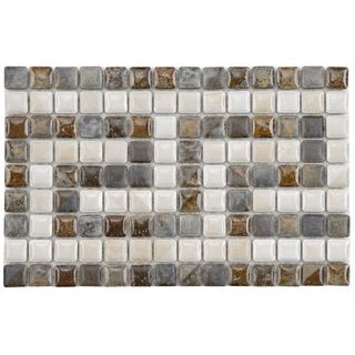 Somertile 6x9 in Samoan Greek Key Perla 9/16 in Border Porcelain Mosaic (pack Of 6)