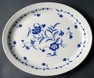 Syracuse Nantucket 11 Oval Serving Platter, Fine China Dinnerware   Blue Flower