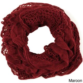 La77 Ruffled Openwork Circle Scarf