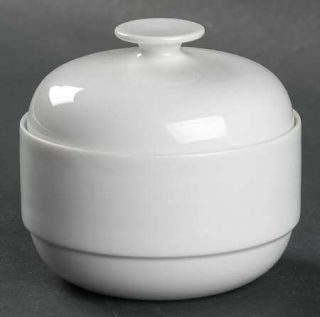Rosenthal   Continental Duo White Sugar Bowl & Lid, Fine China Dinnerware   All