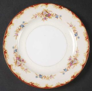 National China (Japan) Wembley Bread & Butter Plate, Fine China Dinnerware   Red