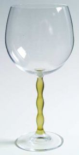 Mikasa Sofia Desert Balloon Goblet   Yellow/Green Curves In Stem